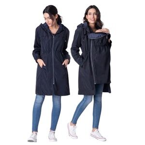 Seraphine 3-in-1 Maternity Rain Coat, Navy, 10 US
